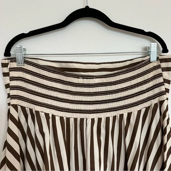 NWT Petal & Pup Brown and White Strapless Striped Maxi Dress - Picture 9 of 16